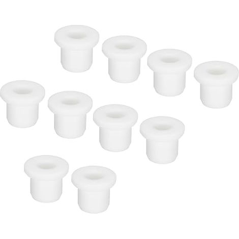 10 x T-Type Rubber Eyelet Holders, Diameter 10 mm (13 x 6 x 10 mm), Seal Protection, Flexible Hole Plugs for Cable Pipe, White (1/5)