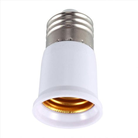 E27 auf E27 Lampenfassung Silberfarbener weißer Adapter Verlängerung (1/5)