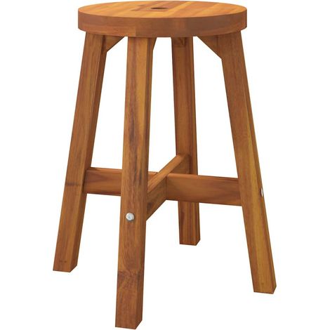 vidaXL Hocker Braun 38x38x45 cm Rund Massives Akazienholz (1/5)