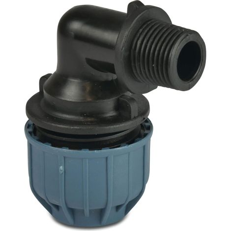 Jason 90°-Übergangsbogen PP 20 mm x 3/4" Klemme x GZ 10 bar