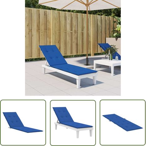The Living Store Coussin de chaise de terrasse bleu royal (75+105)x50x4 cm - Coussin De Chaise - Coussin De Terrasse - Coussin Exterieur - Coussin Décoratif - Coussin Confortable (1/5)