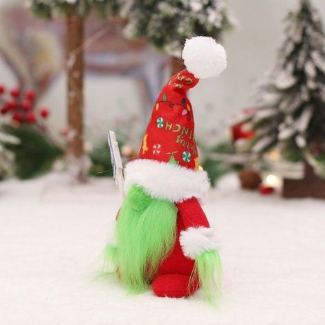 Nain de Noël - Peluche Main - Fourrure Synthétique - Décoration Intérieure Extérieure - 24 x 11 x 5 cm - 1 Pièce (1/5)