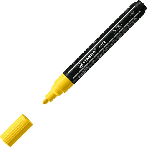 ROTUL.STABILO ACRYLIC FREE T300 AMARILLO - Pack de 5 unidades