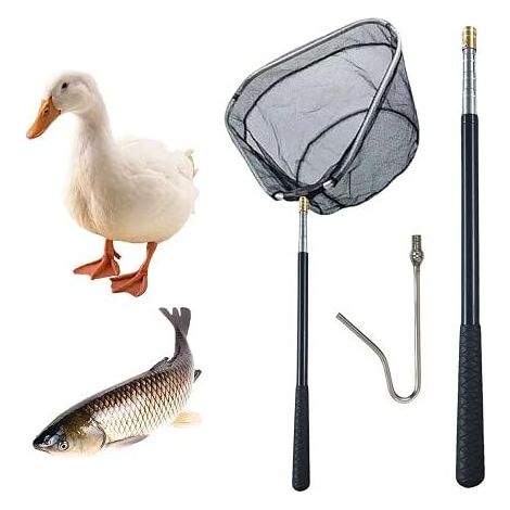 Chicken Catcher and Fishing Net Kit, 37-151cm Retractable Poultry Hook Stainless Steel Poultry Breeding Equipment for Poultry, Chicken, Turkey, Goose, Duck, (1/5)