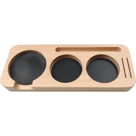 Estante para prensador de espresso, organizador de equipos de café con tres orificios, estación de almacenamiento de porciones para el hogar y la tienda, 51 mm (1/5)