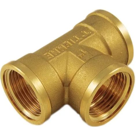 RACCORDO A TEE OTTONE GIALLO - 3/8 x 3/8 x 3/8