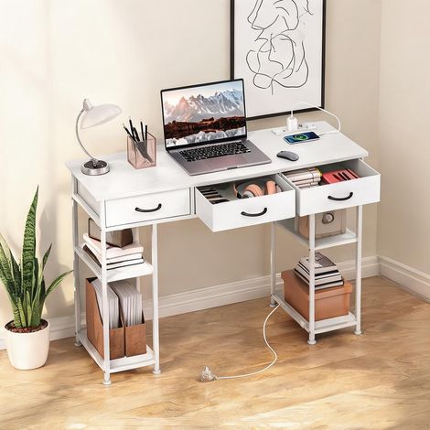 SunJet Bureau, table de travail, informatique blanc 120x40x76 cm - Réf. DB9Y7YA6NBXQ (1/5)
