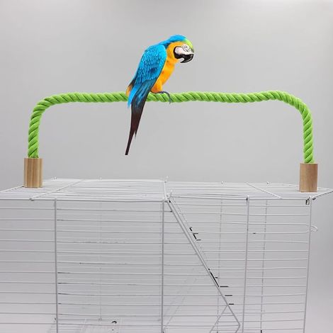 Rope Perches with Swing for Birds, Cage Accessories, Scratching Perch and Climbing for Parrots, Parrots, Cockatiels, Conures and Pigeons (1/4)