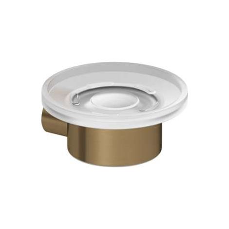 -VELA R Porte-savon en verre transparent Bronze brossé (1/2)