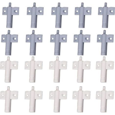 Ulisem Lot de 20 amortisseurs de porte de cuisine en ABS haute résistance recyclable pour réduire le bruit pour bureau/armoire/tiroir et porte (blanc + gris) (1/4)