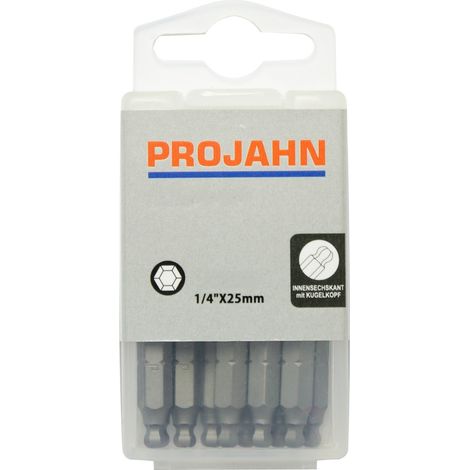 Projahn 1/4 Kugelkopf Bit L25 mm 6 mm 10er Pack (1/3)