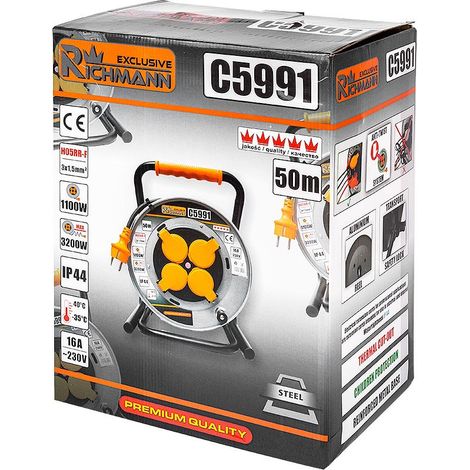 Rallonge avec bobine Richmann C5991 50 m 3x1 5 mm²