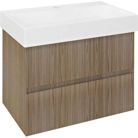 Sapho Filena - Mobile per lavabo, 670x515x430 mm, 2 cassetti, rovere FID1270D