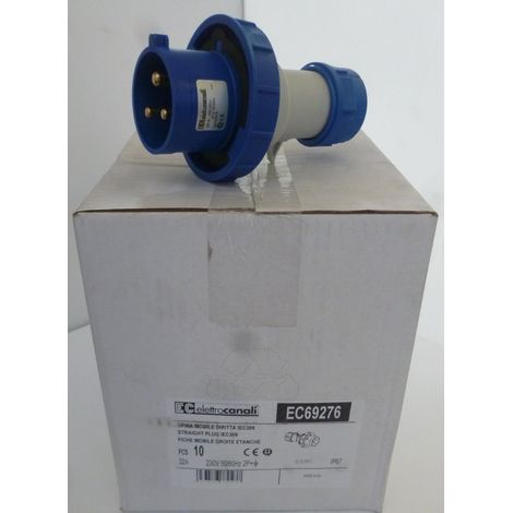 ELETTROCANALI - SPINA DRITTA IP67 220/240V 2P+T 32A