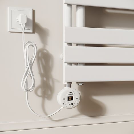 SONNI Heizstab 400W Weiß Heizpatrone für Badheizkörper mit Thermostat und LCD Display und Timing-Funktion Mit Power-Off-Speicher Schutz vor anormalen Temperaturen (1/5)
