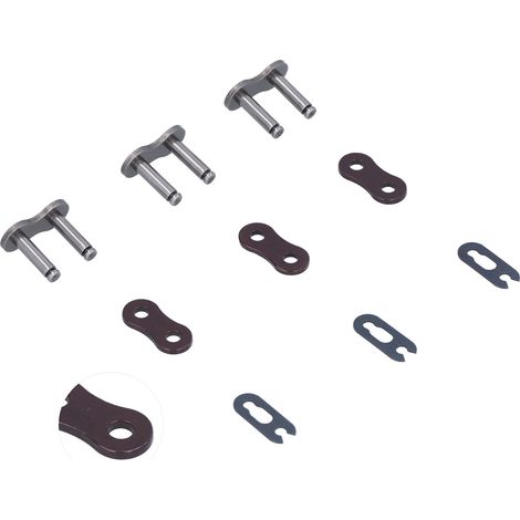 Lot de 9 clips de connexion de chaîne en alliage d'acier 530H haute résistance pour quad, moto et motocross (1/5)