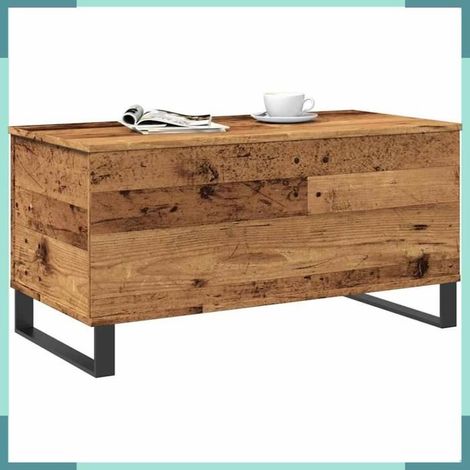 857442 Table basse vieux bois 90x44,5x45 cm bois d'ingénierie (1/5)