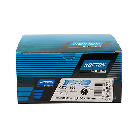 NORTON Abrasivscheiben PRO FILM Q275 P800 mit 150 mm Durchmesser LOCH 15 PIECES 100