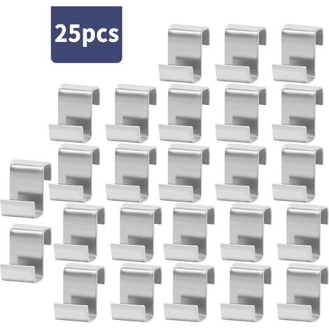 Pinces de fixation, clips de fixation, accessoires pour serre, lot de 25. Accessoires pour serre, clips de fixation pour bâche de protection pour jardin et serre. (1/5)