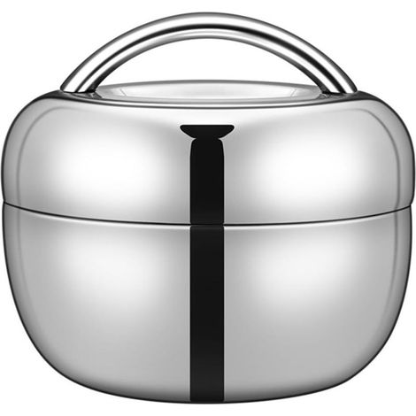 Boîte à bento double paroi en acier inoxydable 800 ml, argentée (1/5)