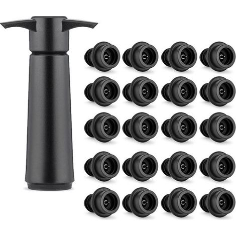 Ecleanfy - Pompe à vide pour le vin avec 20 bouchons réutilisables pour conserver la fraîcheur du vin accessoires pour le vin.