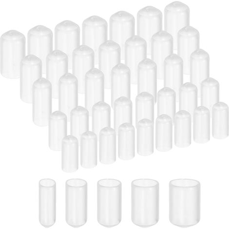 100Pcs Embout Caoutchouc 3mm 5mm 7mm 9mm 11mm Cache Vis Embouts de Protection Ronds en Caoutchouc Protecteurs de Filetage Transparents Protection Vis (1/5)