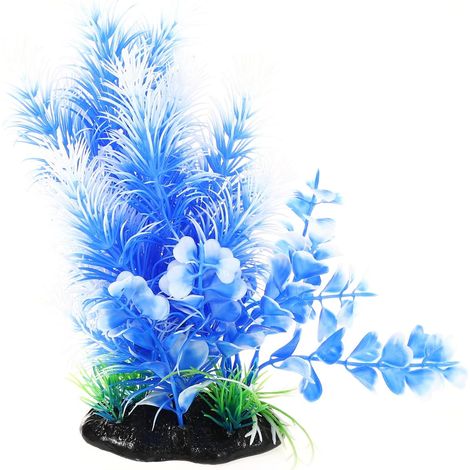 Plante Aquatiques Artificielle Bleu 1pc pour Aquarium Plastique (1/5)