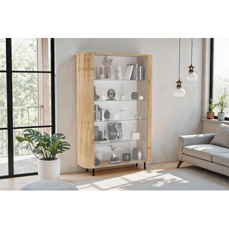 Vitrine contemporaine 130 cm chêne cadiz Marley (1/5)