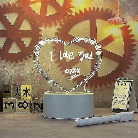 Kreative LED-beleuchtete Memotafel mit integriertem Stift, ideal für Partys, als Geschenk für Kinder oder die Freundin. Dekoratives Design für die Abendstunden. Love Board – 1 Stift. (1/5)