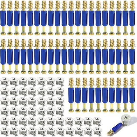 50 connecteurs de meubles excentriques de 40 mm avec cames et vis excentriques (1/5)