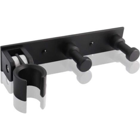 Universel Support Douchette avec 2 Crochet, Support Douche Mural en Alliage D'aluminium Réglable, Fixation Pommeau de Douche Auto-Adhesif Porte Pomme de Douche pour Tuyau de Douche