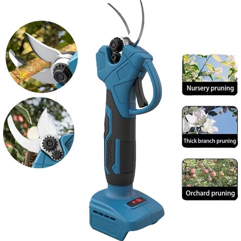 Tijeras de podar inalámbricas, motor sin escobillas, cuchillas de acero SK5 de alta calidad, diseño ligero, capacidad de corte de hasta 2,5 cm (1 pulgada), fuente de alimentación recargable. (1/5)