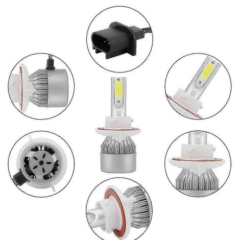 (2er-Pack) Umrüstsatz für H13/9008 LED-Scheinwerferlampen (Nah- und Fernlicht), C6, 72 W, 8500 lm, 6500 K, Kaltweiß, Edition 0621