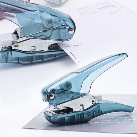 Agrafeuse-pince ergonomique — Bleu clair, agrafeuse manuelle robuste pour le bureau