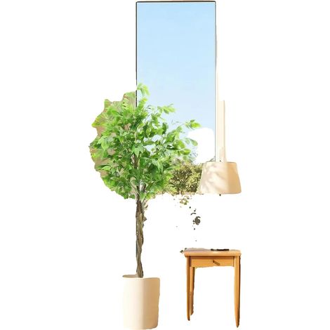 Albero di ficus artificiale, alto 160 cm, foglie in seta, vaso incluso, tronco in legno realistico, decorazione per interni. (1/5)