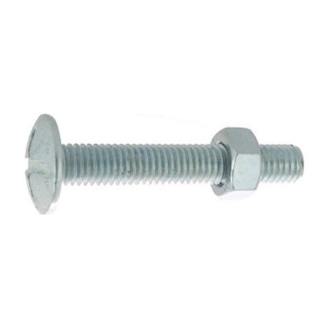 Boulon poelier à tête ronde large fendue en croix acier zingué blanc classe 4.8 NFE 25128/DIN 555 5X10 boîte de 200 - ULTIMA - 80305010 (1/2)