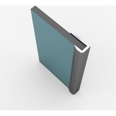 Juego de 2 perfiles de Acabado Aluminio Anodizado Brillante -10x5x2100 mm (1/5)