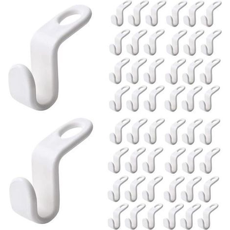 50 Pièces Crochet de Connexion Cintre cintres Gain Place Crochets - pour Économiser l\\'espace Placard (1/4)