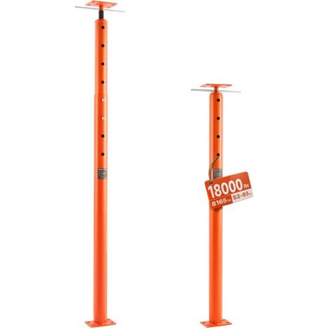 Cric de Sol de Maison, Hauteur 134,62-236,22 cm, Cric de Plancher Sous-sol Réglable pour Nivellement, Capacité Charge 8164,66 kg, Poteau Support Levage Télescopique Acier pour Support Temporaire (1/4)