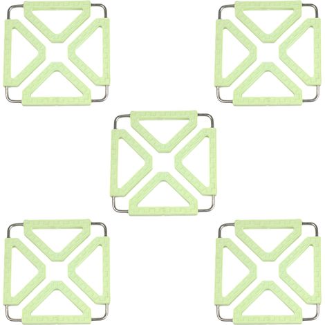 5 pièces sous-plat pliable en silicone avec cadre acier inoxydable, isolant thermique, adapté vaisselle et casseroles (1/5)