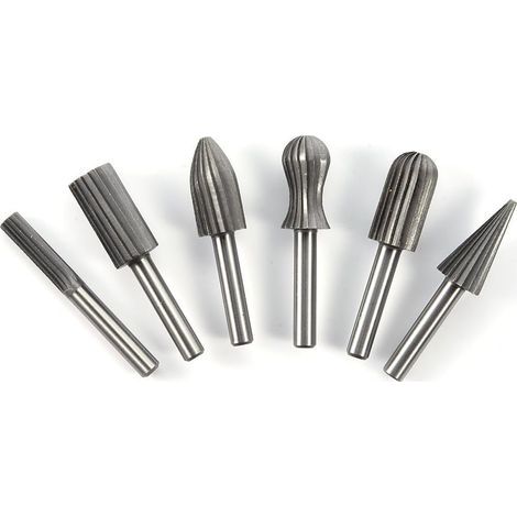 Lot De 6 Fraises Rotatives Pour Meuleuse - Tige Ronde De 6 Mm - Outils De Sculpture Du Bois (1/5)