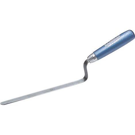 Truelle à joints HAROMAC forme D long 16mm acier, manche bleu trempé
