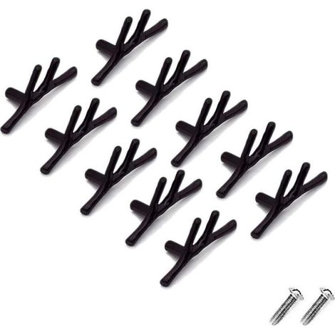 Lot de 10 boutons de tiroir vintage en alliage de zinc pour armoire, tiroir, maison de campagne, chalet(trou unique,noir) (1/5)