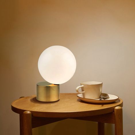 Nouvelle lampe de table en boule de verre, lampe de salon, lampe de chambre à coucher, lampe de chevet d'étude, lampe de protection des yeux à LED (pas de source de lumière) (1/4)