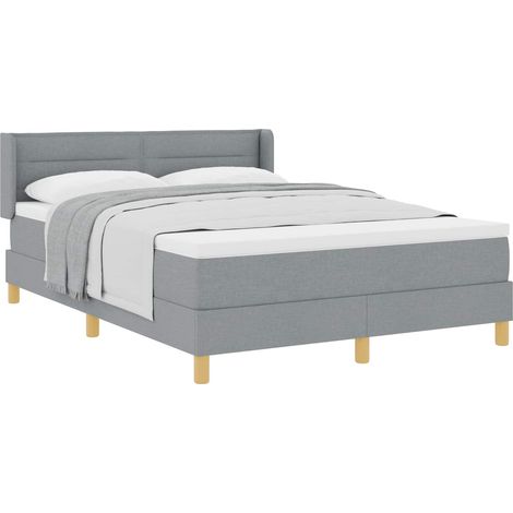 Boxspringbett mit Matratze Hellgrau 200 x 160 cm Stoff (1/5)