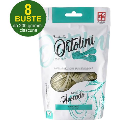 Snack Bars pour chiens Ortolotti saveur avocat taille Small 8 sachets de 200 g chacun
