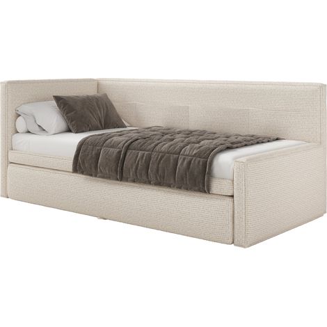 Selsey Nesmi - Polsterbett, Webstoff Hellbeige, 90x200 cm (1/5)