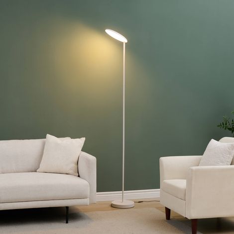 Lampadaire blanc design épuré tête orientable dimmable - Kalena