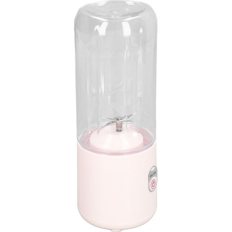 Blender portable multifonction 6 lames rechargeable USB, mini mixeur à fruits, presse-agrumes, gobelet pour la maison et les étudiants, 500 ml, rose (1/5)