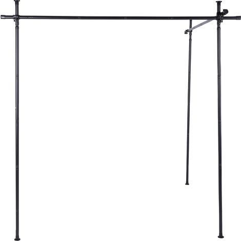 Verstellbare Gardinenstange aus Kohlenstoffstahl, 77–177 cm breit und 122–305 cm hoch, kein Bohren erforderlich, Gardinenstange vom Boden bis zur Decke (1/5)